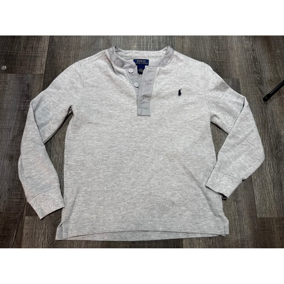 Polo Ralph Lauren Other - Polo Ralph Lauren Boys Gray Long Sleeve Henley Shirt Size 7 Cotton Pony Logo